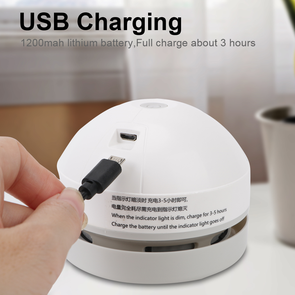 Bureaustofzuiger met schone borstel voor thuiskantoor Tafelveger Desktopreiniger Mini-stofzuiger USB-opladen