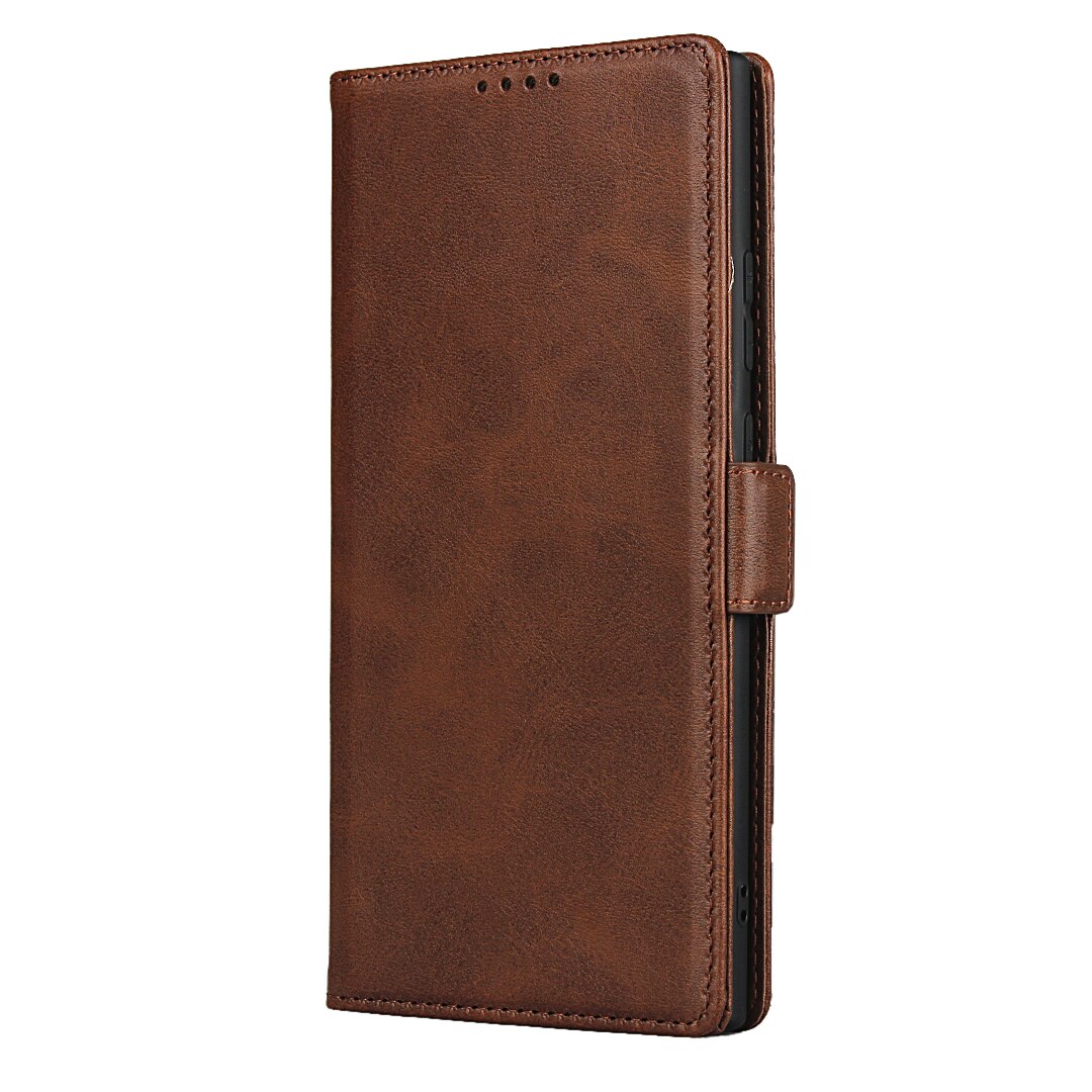 Skórzane etui do Samsung Galaxy Note 20 Ultra 6.7 "6.9" etui z klapką etui na karty magnetyczne przyciąganie pokrywy skrzynka portfel etui: Note 20 Ultra (5G) / DKKQC Brown / Only Case