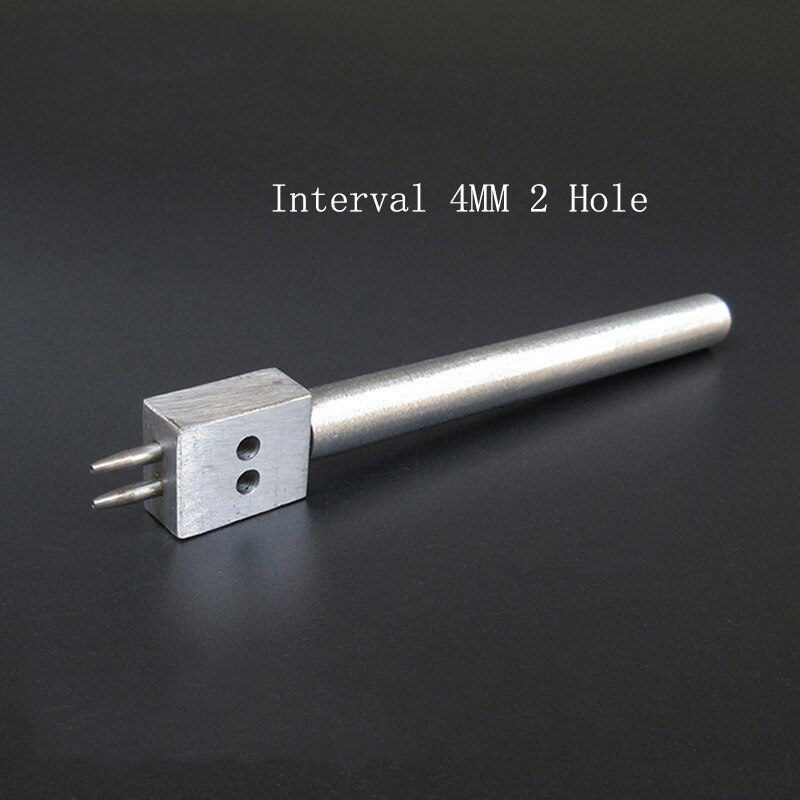 1 Stck 2/4/6 See 4MM schlagen Perforierte Leder Handwerk Werkzeuge Runde Reihe DIY Handarbeit NäHenne Abstand: 4MM 2 Loch
