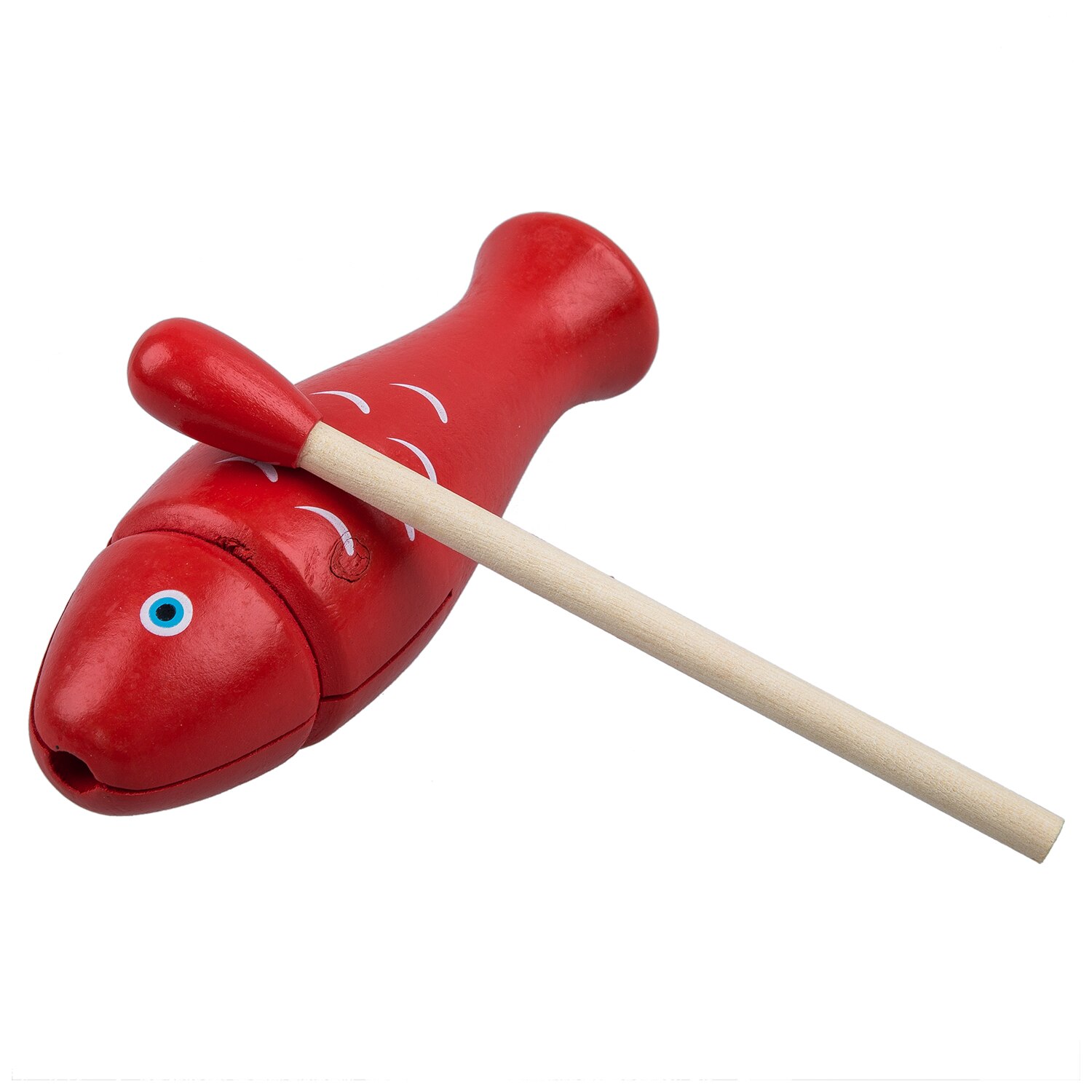 Xfdz perkussionsinstrument af træ rød fiskelegetøj - rød