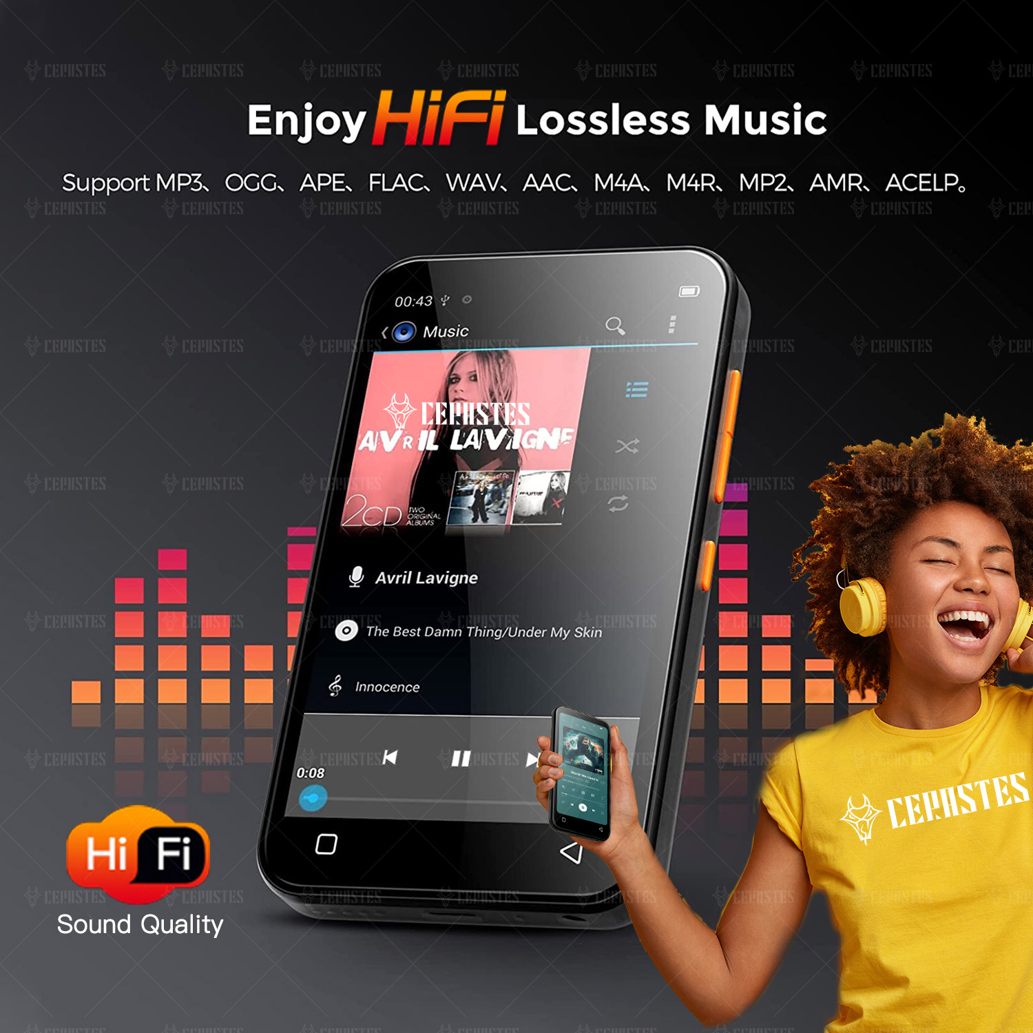 Reproductor MP3 portátil con Bluetooth, WiFi, MP4, MP5, sonido HiFi, música, pantalla táctil completa de 4,0 pulgadas, FM, grabadora, navegador, soporte máximo de 512GB
