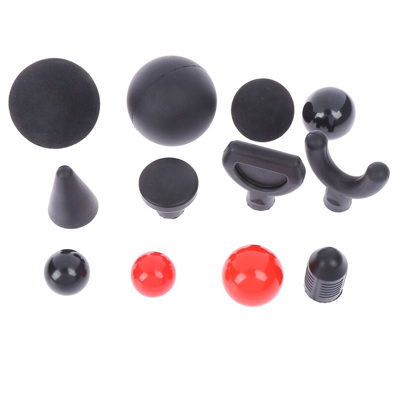 12pcs Replaceable Percussion deep Massage gun Tips For Jigsaw Massager Bit Tip Set Body Muscle Massager Black/Red
