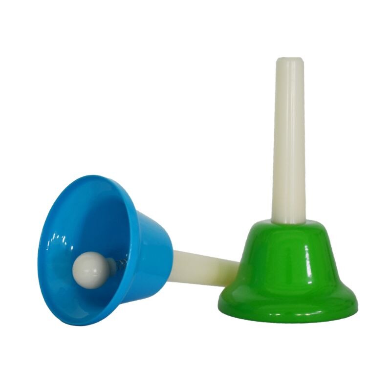Handbell campana de mano 8-Nota de Metal colorido chico niños Juguete Musical instrumento de percusión