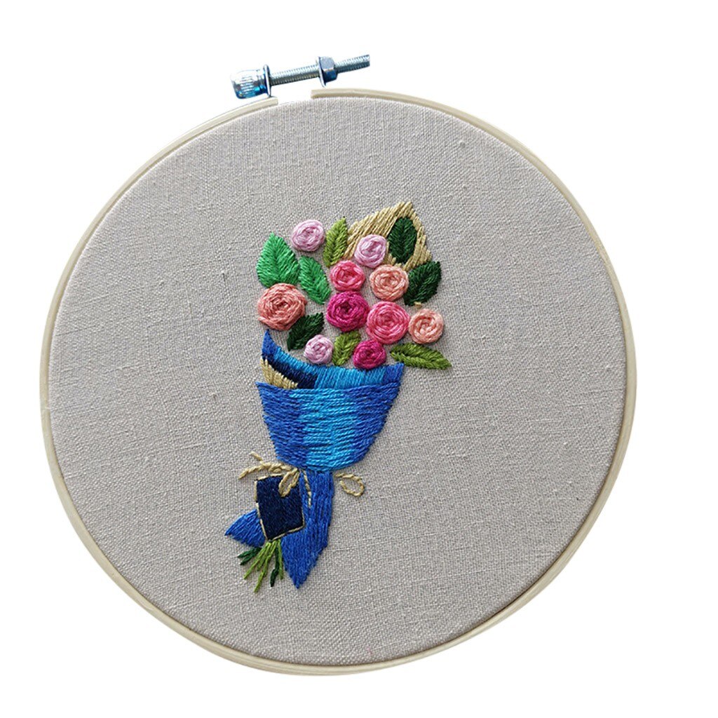 Full Range Of Embroidery Cross Stitch Stamped Embroidery With Floral Kit Bastidor Para Bordar Embroidery Cloth With Pattern: B