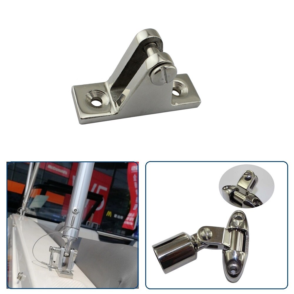 4PCS 316 Stainless Steel Deck Bimini Side Mount Hinge 60mm Mirror Polish Marine Boat Sailing Hardware Deck Hinge
