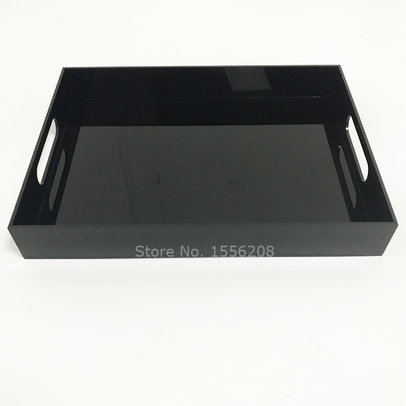 Bandeja multiusos rectangular de acrílico Lucite para servir pan, 11,42 pulgadas x 8,27 pulgadas x 1,65 pulgadas