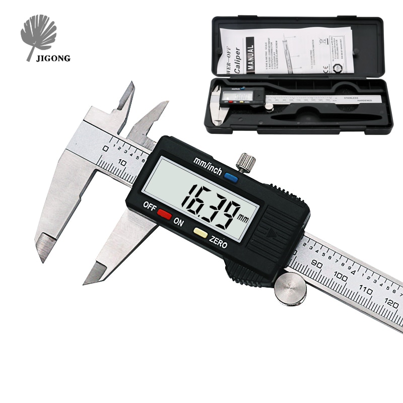 Electronic Digital Vernier Caliper 150mm Stainless Steel Rule Gauge Micrometer 6 Inch LCD Measuring Ruler Tool With Plastic Box
