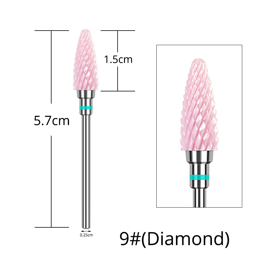 Alileader Ceramic Diamond Nail Drill Bits Set For Drill Machine Manicure Pedicure Acrylic Nail Polishing