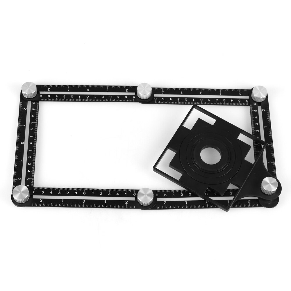 Multi Vorlage 6 Klapp Herrscher Finder Messung Werkzeug Winkel Lineal Perforierte Werkzeug mit Drill Guide Glas Fliesen Holzbearbeitung Gaug