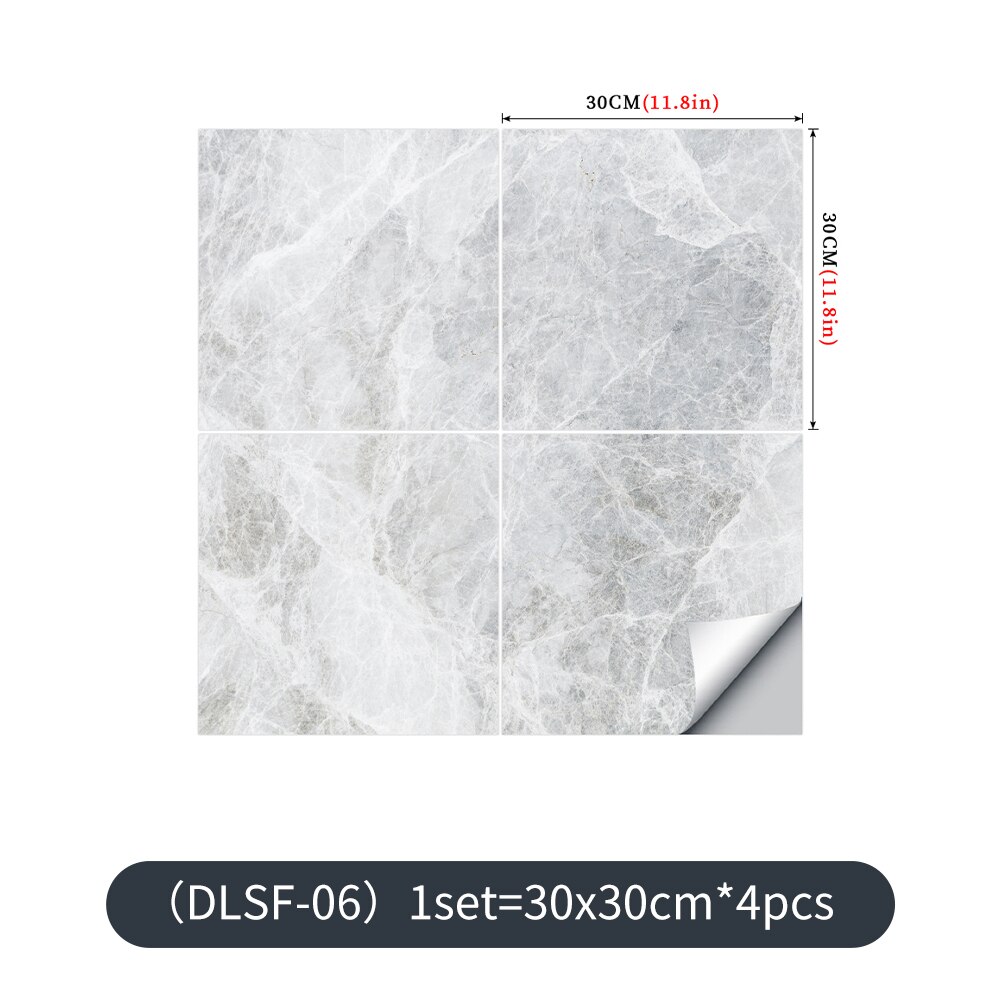 Marble Tile Sticker Waterproof Floor Sticker Thick PVC Self-adhesive Home Improvement Renovation Wall Sticker Wallpaper: 30x30cmx4pcs Frosted