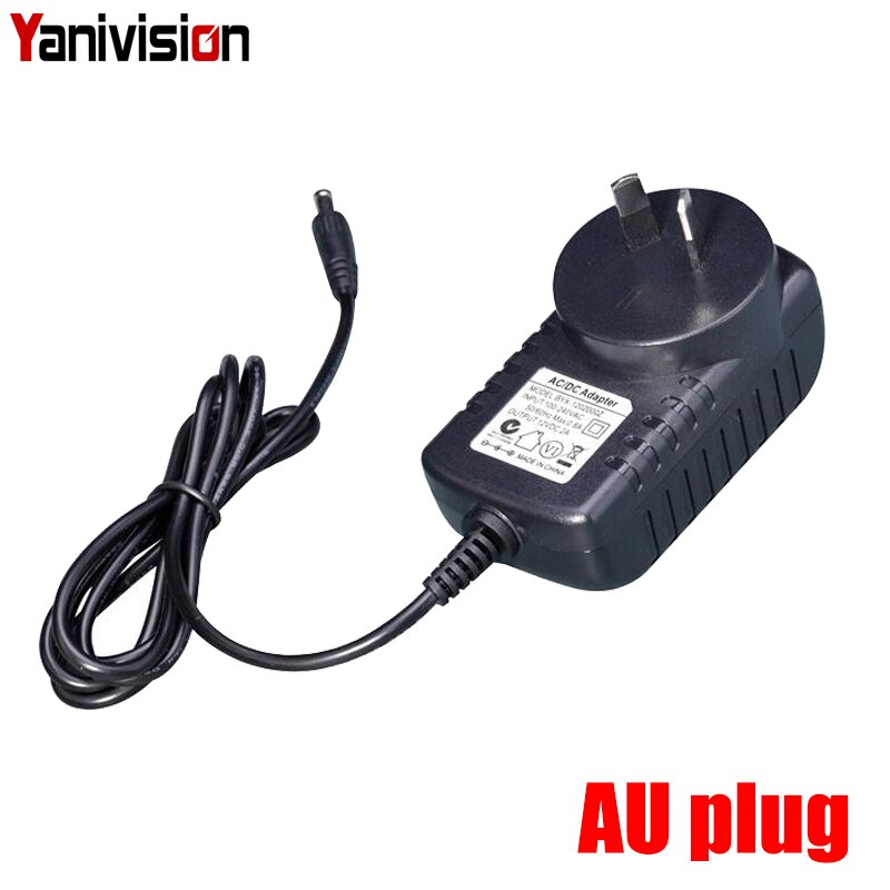 Gekwalificeerde AC 110-240 v Naar DC 12 v 2A CCTV Voeding Adapter, EU/US/UK/AU Plug