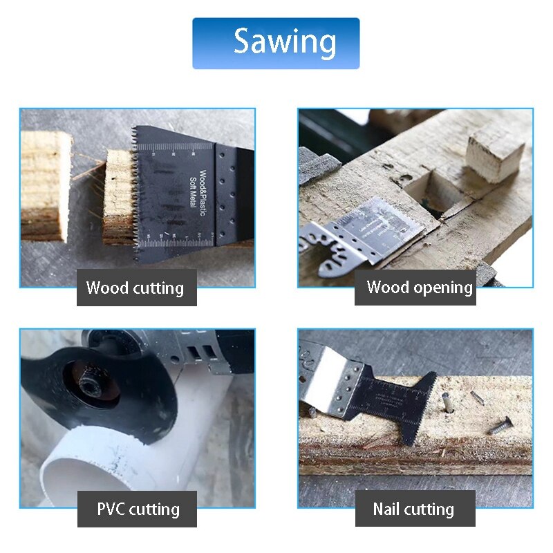 108 Pcs Wood/Metal Multi Tool Saw Blades Accessories Kit Quick Release Multi Tool Kits Fits for Fein Dewalt Ryobi
