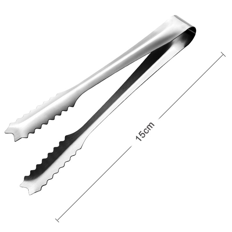 Rustfri stål isterninger 15cm mini køkken tang sukker isterning tang små mad servering tang klemme teselskab bar tilbehør