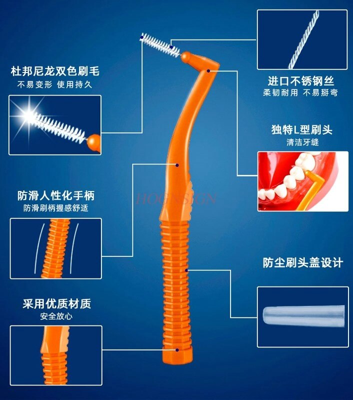 10pcs/pack Interdental Tooth Gum Interdental Brush Orthodontic Brush Remove Residue Oral Care Toothpick