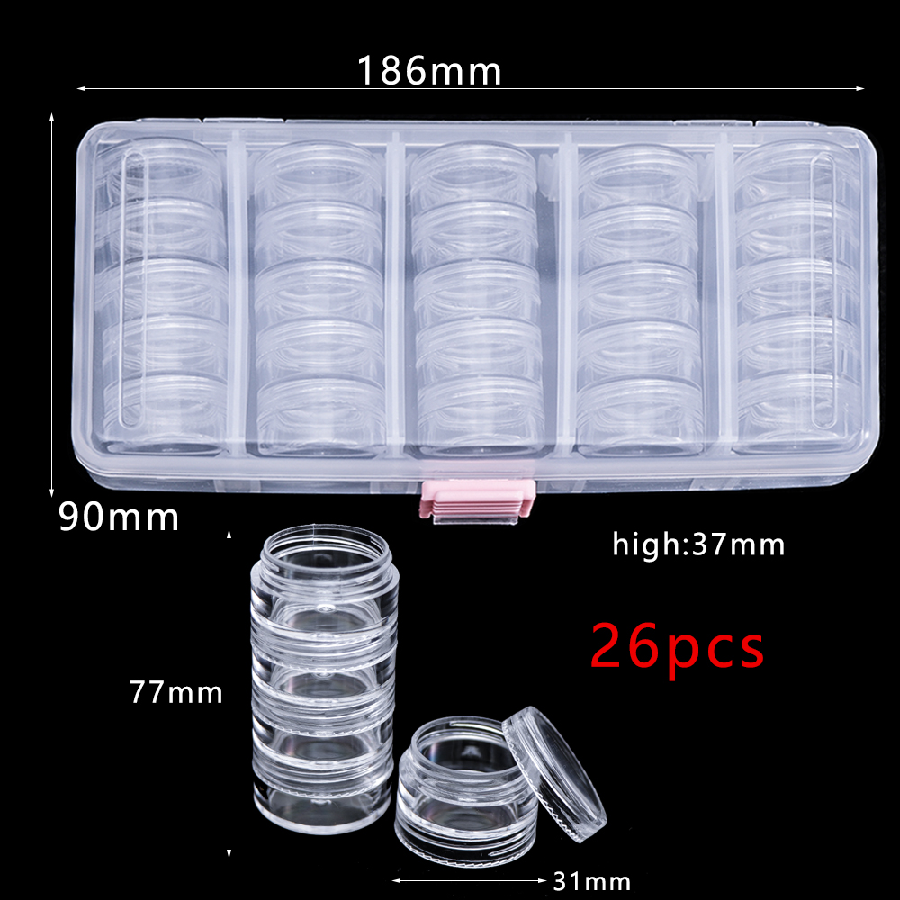 Transparente Nail Art Organizer Box Glitzer Strass Edelsteine Aufbewahrungskoffer Box DIY Schmuck Perlen Stickerei Organizer Container