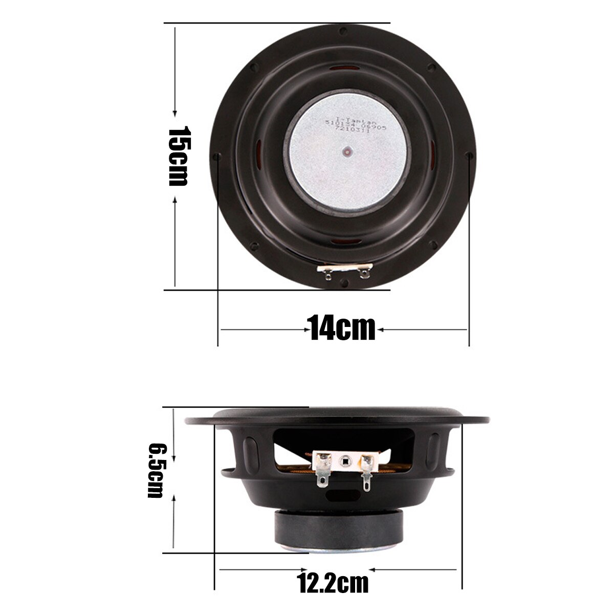 2pcs 5.5inch DIY Bass Horn Speaker Unit Accessories Sound Box Loudspeaker Stereo Subwoofer Speaker Unit Strong Bass Horn Tweeter
