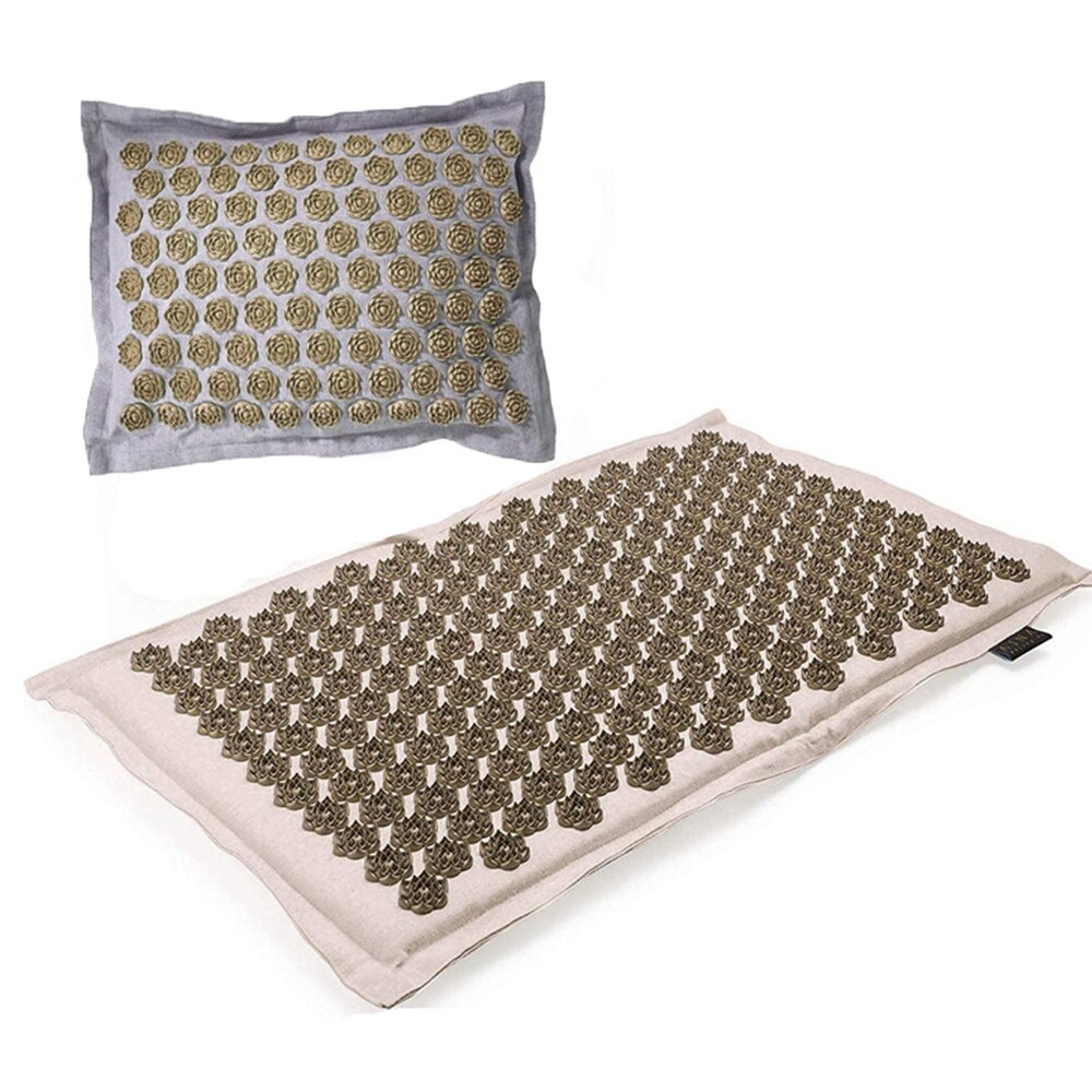 (Acquista ora) tappetino per agopuntura in lino organico naturale cuscino per massaggio con punta di loto cuscino per Yoga terapia schiena/collo/dolore: Coffee Pillow Mat