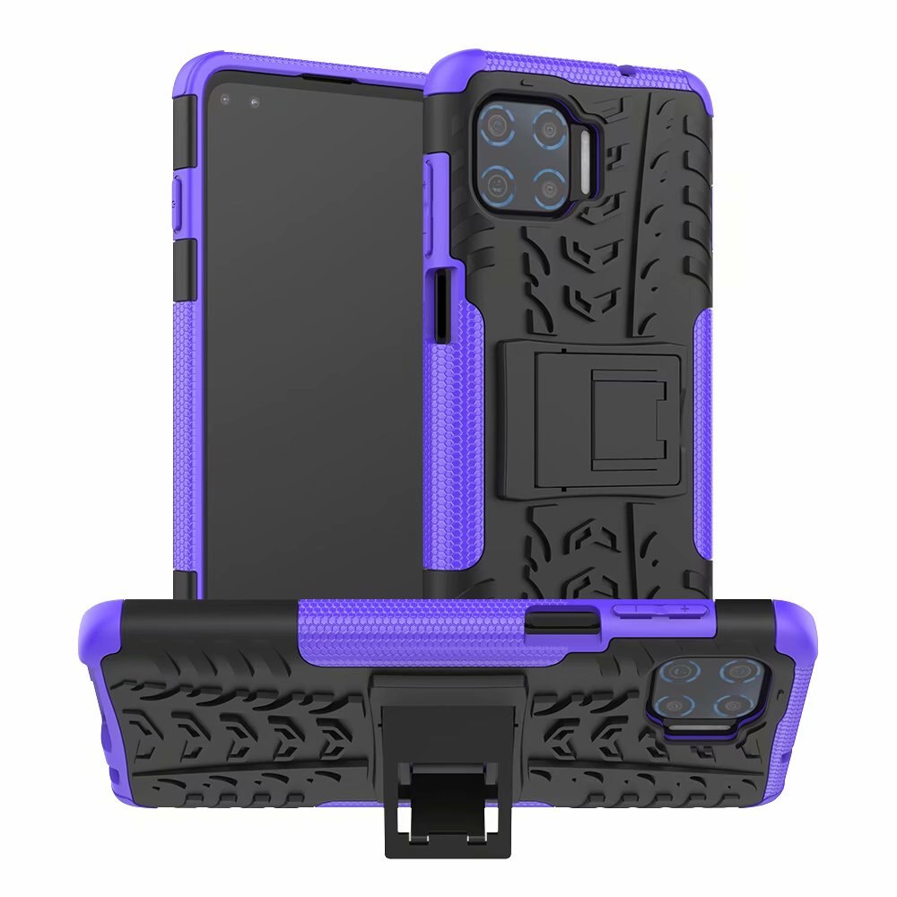 Hybrid Telefoon Voor Motorola Moto G 5G Plus Hard Case + Gehard Glas Armor Soft Gel Skin Protection Motorola een 5G Silicon Covers: Paars / Only Case