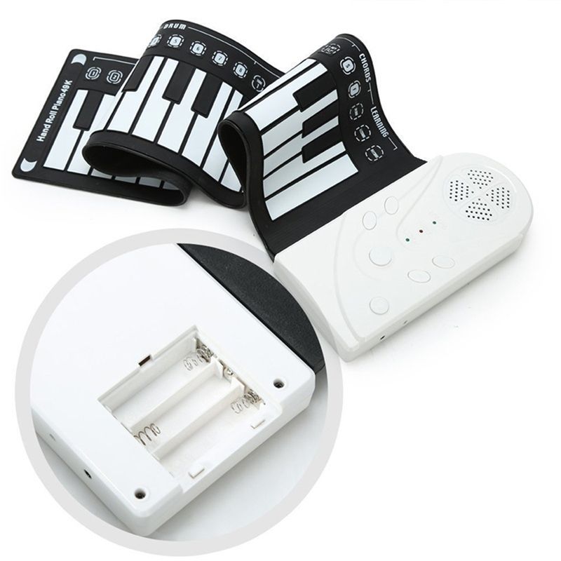 49 teclas, bollo de mano, piano Electrónico, portátil, plegable, teclado electrónico suave, enrolladas al piano