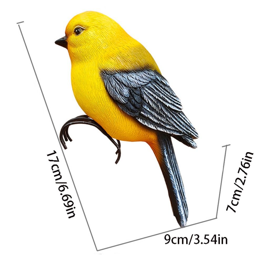Garden Decor Resin Bird Ornament Cute Simulation Animal Statue Decorative Miniatures Sculpture Garden