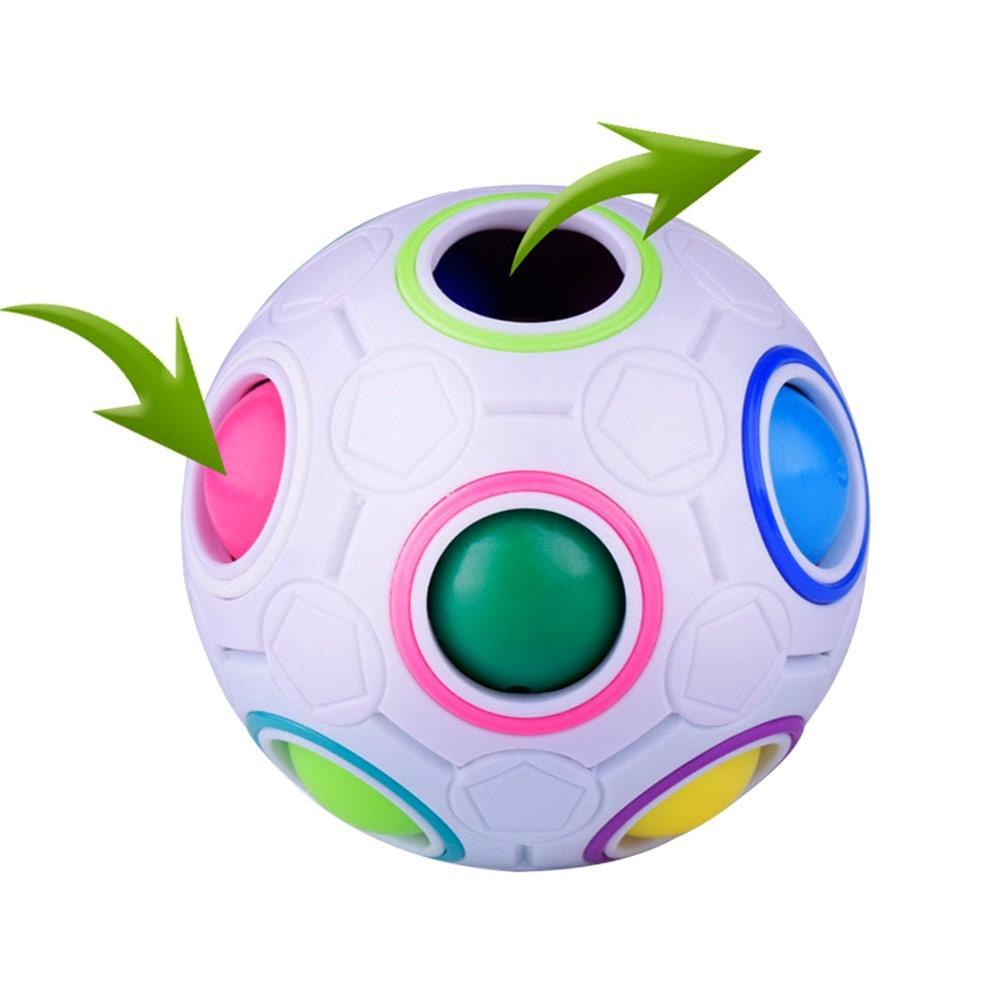 Mode Volwassen Kid Bal Magische Kubus Speelgoed Plastic Creatieve Regenboog Voetbal Puzzel Kinderen Leren Educatief Fidget Speelgoed NSV775