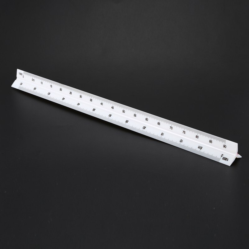 Metric 12inch Plastic Triangular Scale Ruler 1:100 1:200 1:250 1:300 1:400 1:500