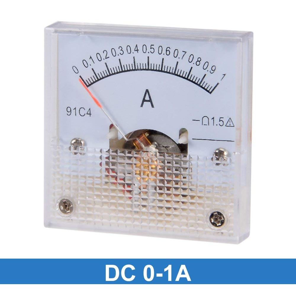 Amperímetro analógico 91c4-a, medidor de corrente dc 50ma 1a 2a 3a 5a 10a 500ma 30ma para testes de circuito, testador de ampere medidor de calibre 1 peça