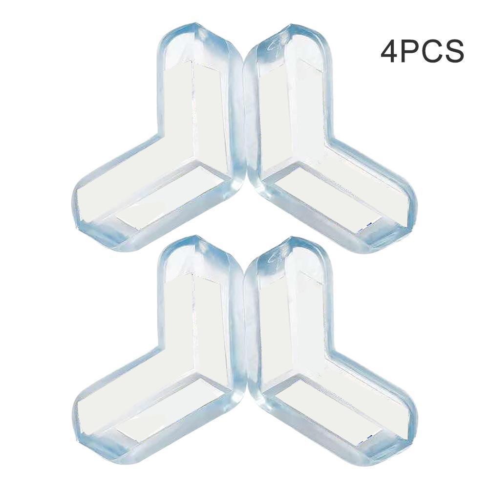 4 Stuks Transparant Pvc Protector Anti-Collision Edge Corner Guards Tafel Hoek Bescherming Cover Voor Kinderen Kids Baby Veiligheid: Default Title
