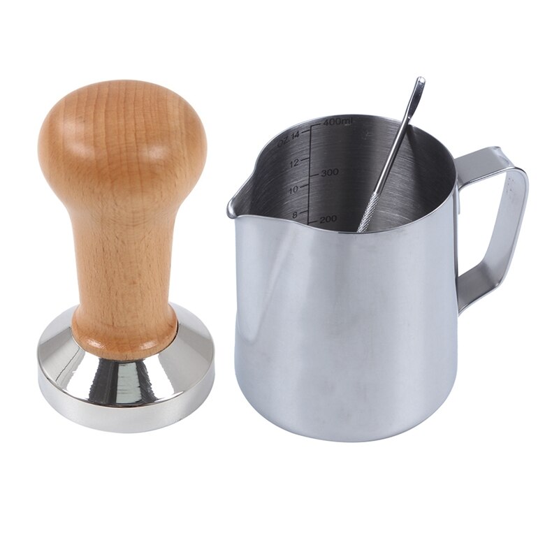 Milk Jug 350Ml Handheld Coffee Creamer Milk Frothing Pitcher Jug Cup Coffee Tamper 51mm