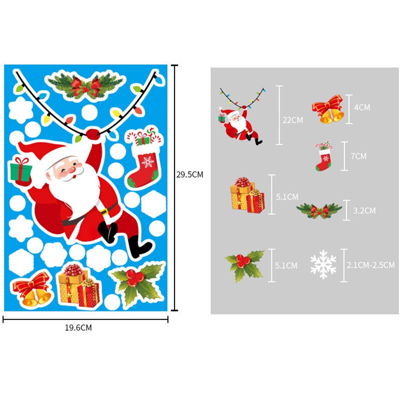 Christmas Wall Stickers Double-sided Static Window Glass Stickers Christmas PVC Self-Adhesive Wall Stickers Xmas Decoration: 13