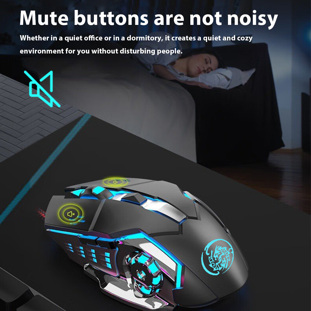 Gaming Mouse 2.4G Bluetooth Wireless Rechargeable Mouse For Laptop RGB Backlight E-Sports Mechanical Mouse For PC Computer Gamer