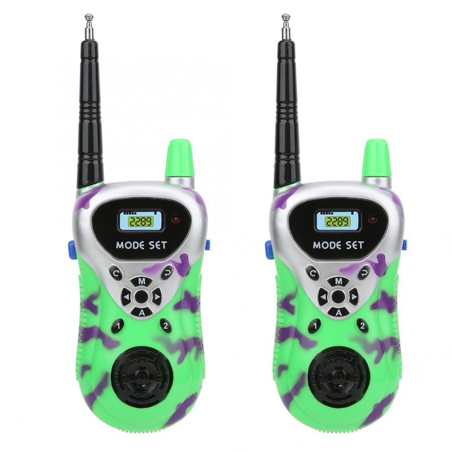 2 uds Mini walkie talkie de juguete inalámbrico para bebé niños Eletric inalámbrico Walky Talky simulan jugar juguete niños juguetes Educatianal: green