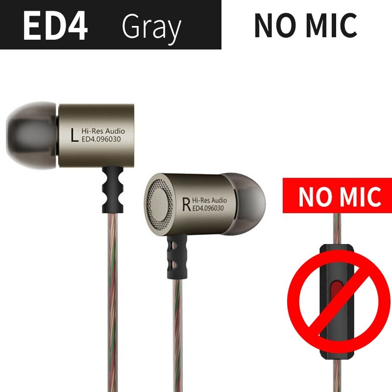 KZ – écouteurs stéréo en métal, oreillettes basses, hi-fi, DJ, avec Microphone, pour téléphone portable, moniteur d&#39;oreille MP3 MP4, ED4: Default Title