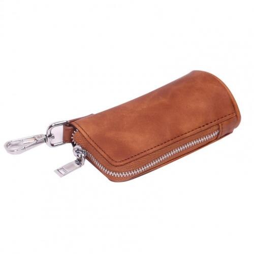 Portable Small Golf Ball Bag Mini Waist Pack Faux Leather Key Case Storage Pouch for Golf Lovers Golf Ball Container: Brown