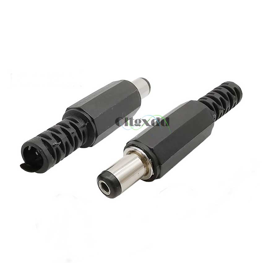 Cltgxdd 10Pcs 12V 3A 5.5X2.5 Mm Plastic Mannelijke Stekkers + Dc Power Jack Female Socket Panel mount Connector 5.5*2.5 Mm