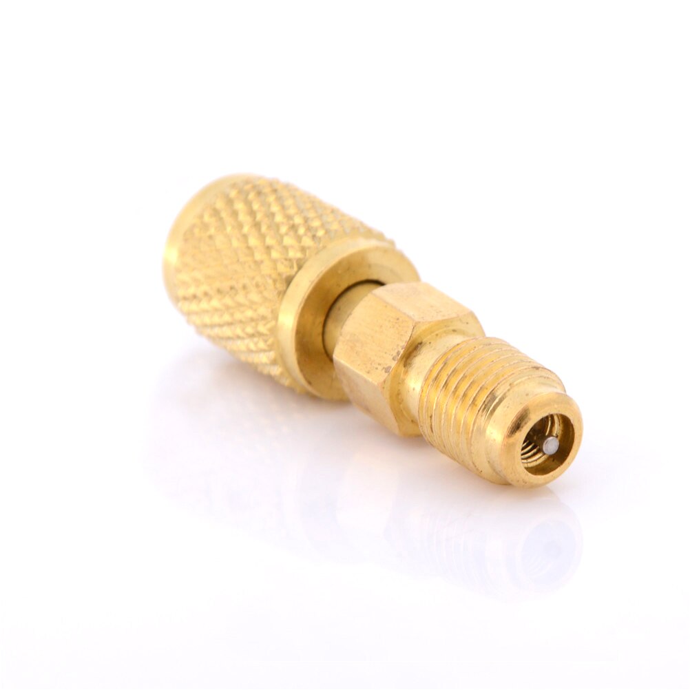 1 Pcs Lucht Koeling Opladen Adapter Slangen Messing R12 R134A Klep Gereedschap Meters Kogelkranen