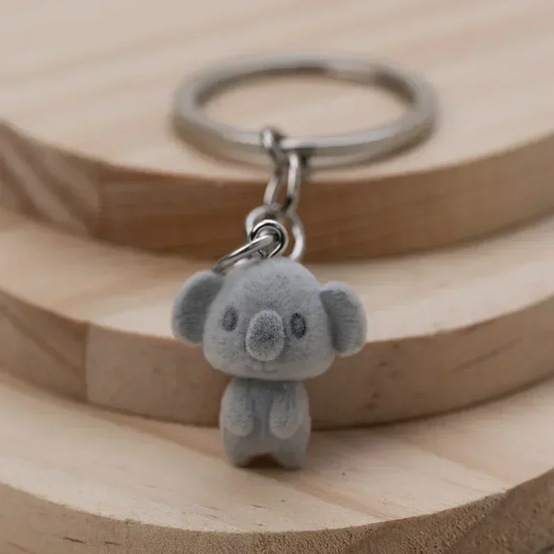 3d tegneserie-flokkende katte og mus-nøgleringe nøglering dyrenøgleringe til kvinder mænd bilnøgler gør-det-selv smykker kawaii kat: Lyserød