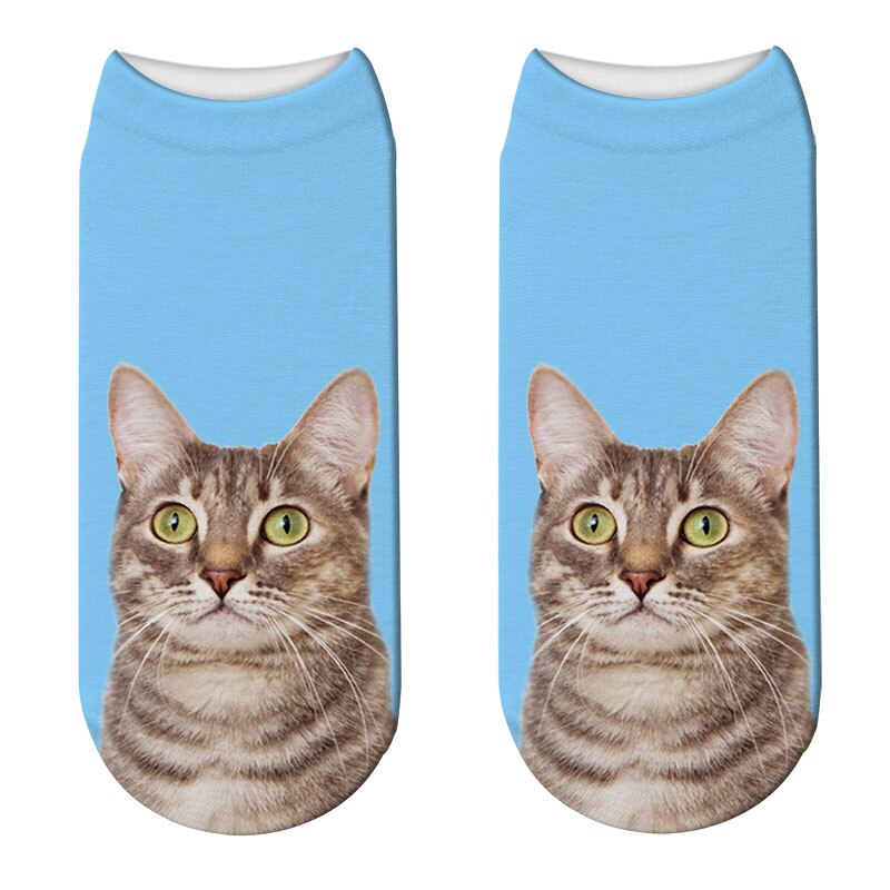 Women 3D Printed Animal Socks Funny Cartoon Cat Dog Cotton Low Ankle Unisex Socks носки с принтами: Style11