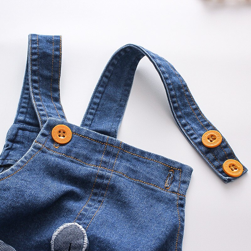 Diimuu Baby Kinderen Jongens Kleding Rompertjes Peuter Kids Overalls Denim Broek Mode Jumpsuits Lange Mouwen Cartoon Broek