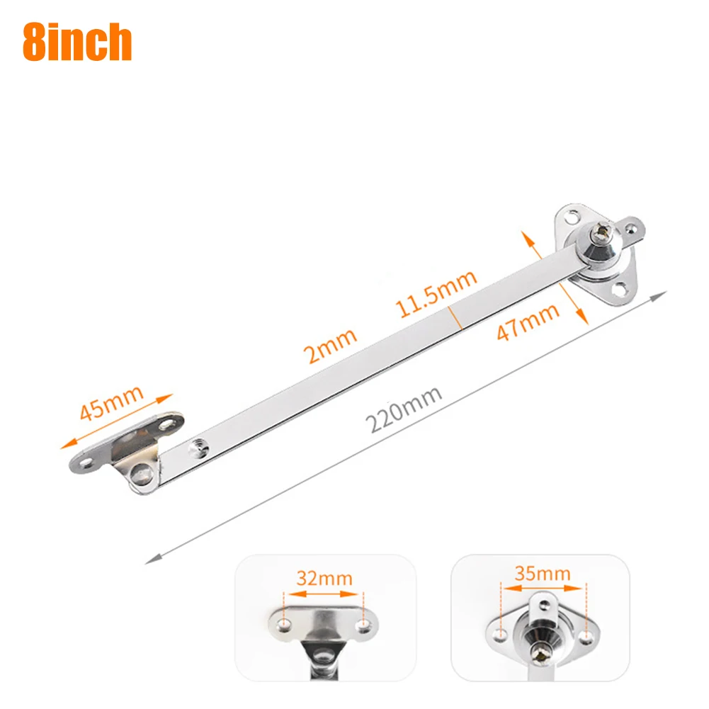 Bracket Lid Supports Cabinet Cupboard Iron+Zinc Alloy Replacement Support Sliding Rail 2PCS Door Hinge Down: silver