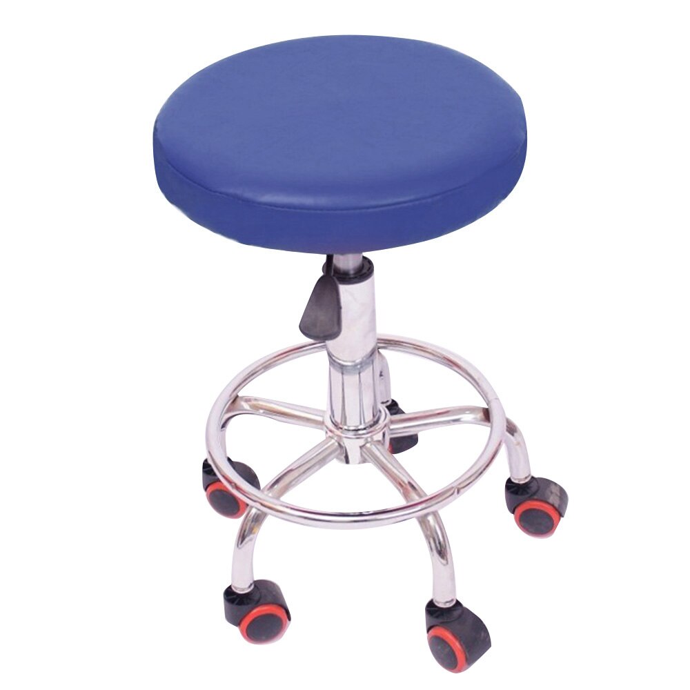 1 pièces couleur unie Stretch rond chaise couverture étanche maison tabouret de Bar siège housse housses hôtel décoration de la maison: Deep blue