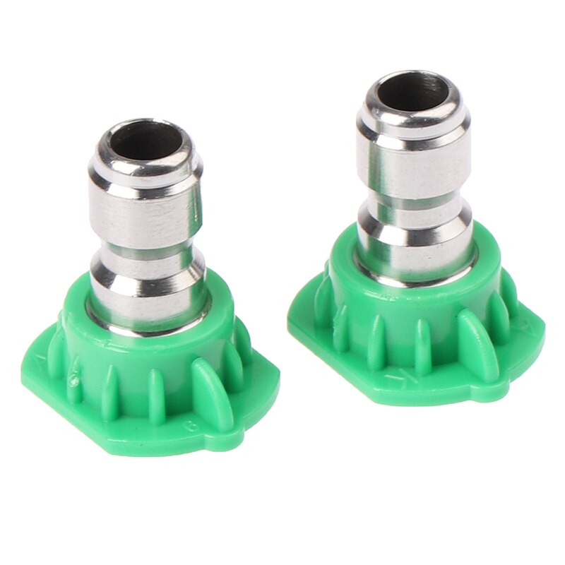 1/4 "rustfritt stål 4000 psi hurtigkobling høytrykkssprøytespiss 0 15 25 40 65 gradere dyse 4.0 åpningsstørrelse: Grønn