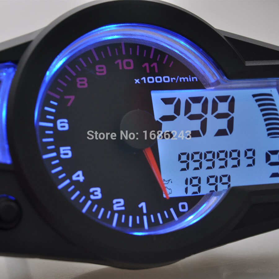 Compteur de vitesse LCD universel pour moto, odomètre numérique, tachymètre, adapté pour 2 et 4 cylindres