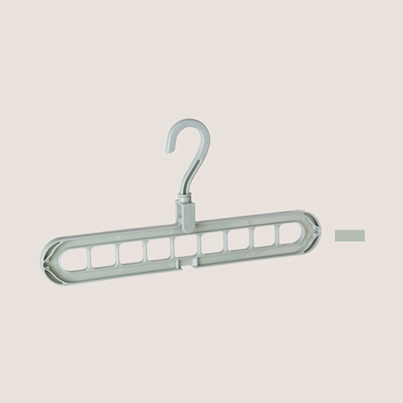 Vertical Horizontal Clothes Hanger Closet Organizer Space Saving Hangers 9-port Clothing Rack Plastic Scarf Storage Cabide Hook: Green Color