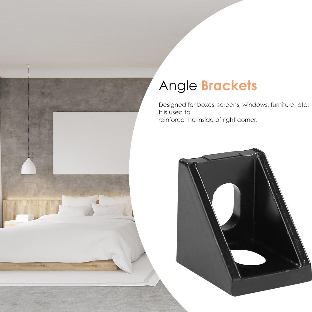 10PCS Corner Black Aluminum Corner Code 20x 20 Industrial Aluminum Special Triangular Bracket Right Angle Connection Fittin