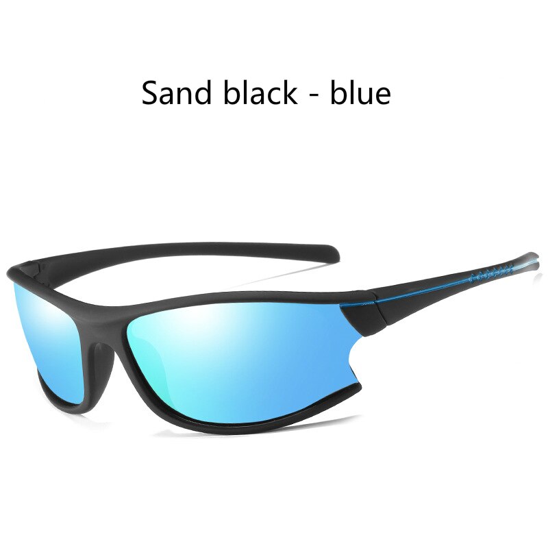 Polarisierte Fahren Sonnenbrille Männer Luxus Sport Sonnenbrille Angeln Gläser für Männliche Frauen Schatten Brille: Sand black - blue C2