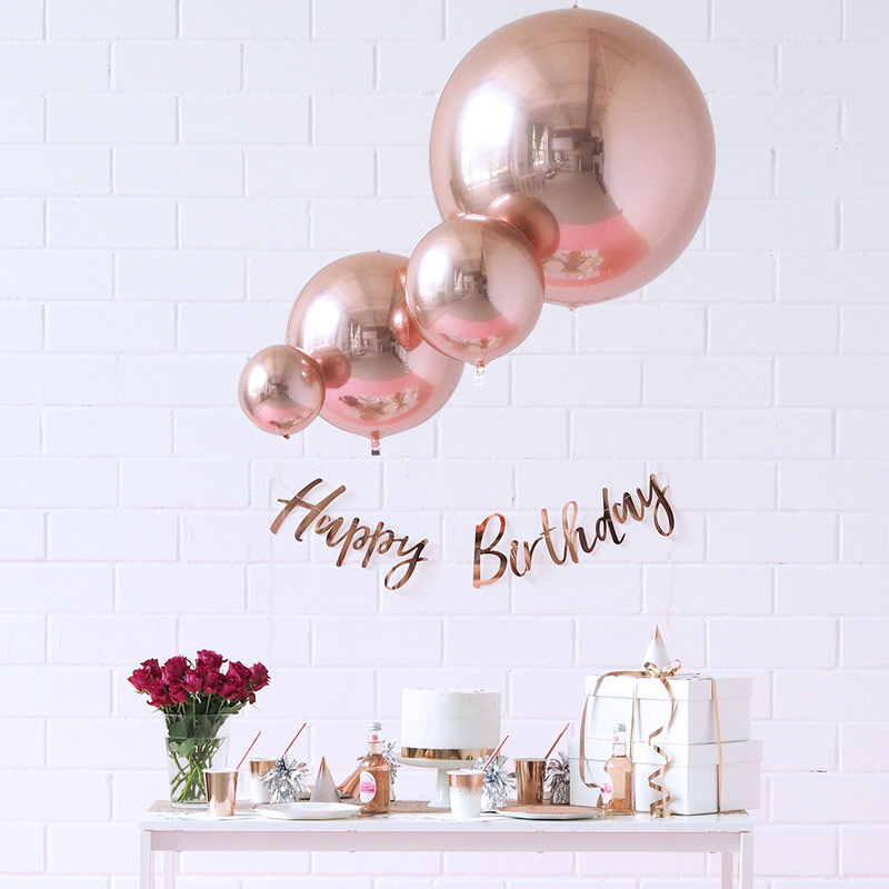 4D Rose Goud Folie Ballon 10 "18" 22 "32" Ronde Aluminium Mylar Ballonnen Bol Ballon Bruiloft decoratio Verjaardagsfeestje