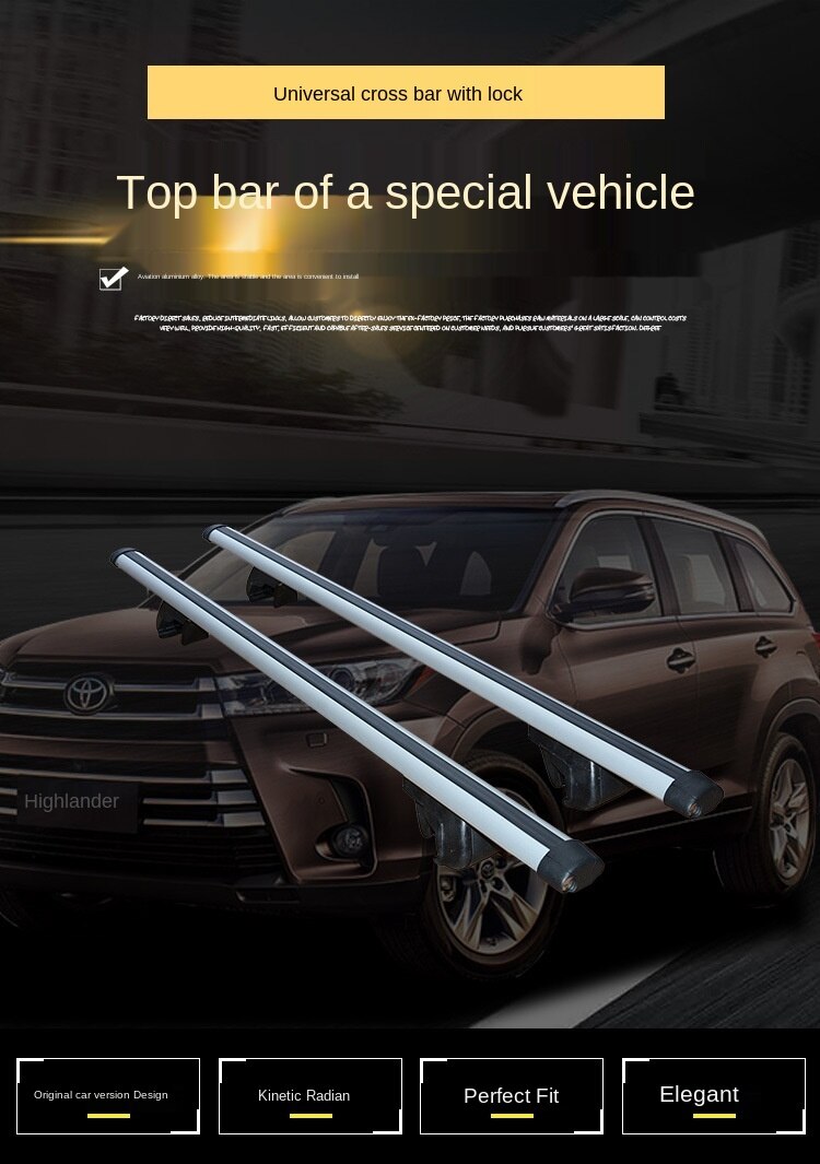 Universal Trolley with Lock Car SUV Universal Luggage Rack Vehicle Roof Bar