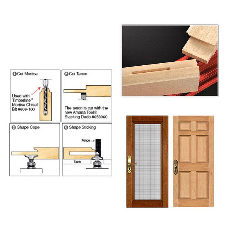 2 Stuks 8Mm Schacht Snijders Voor Hout Toegangsdeur Voor Lange Houvasten Router Bit Houtbewerking Cutter Bits Tenon Cutter voor Houtbewerking Gereedschap