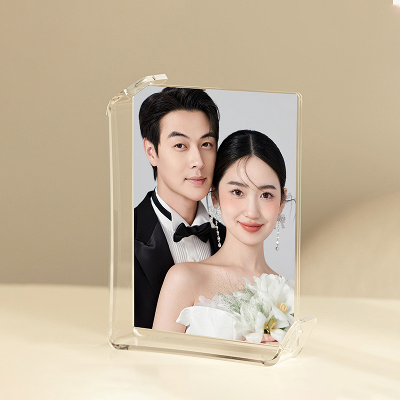 Acrylic Picture Frames Clear Picture Frames Acrylic Frameless Transparent Cubes Floating for Home Office Desktop Display: 7 inch / Red